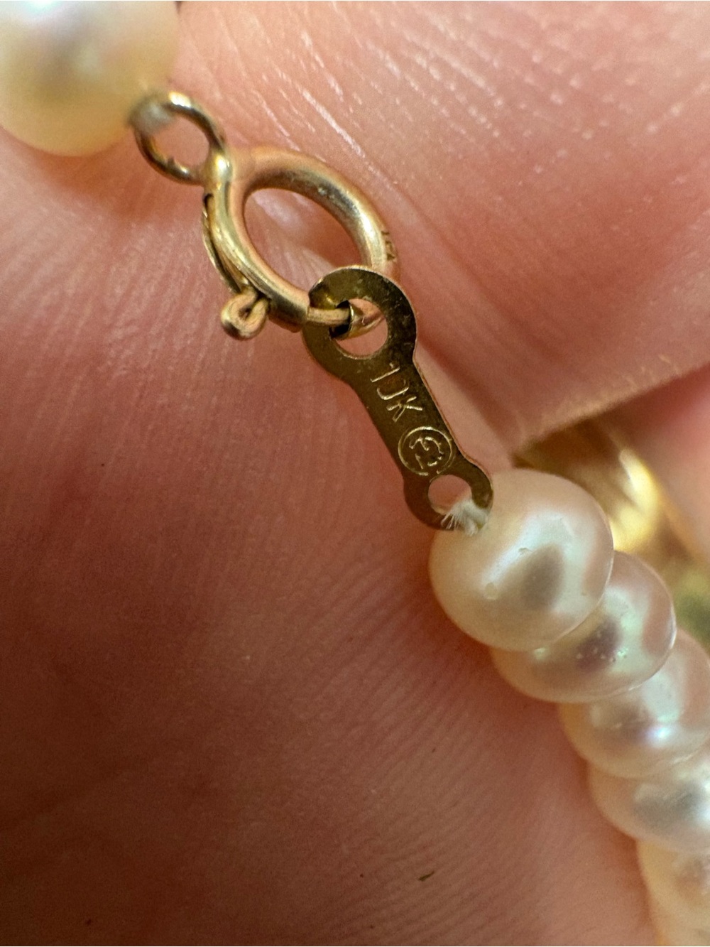 Pearl Strand Necklace with Gold Clasp - 10K Marked